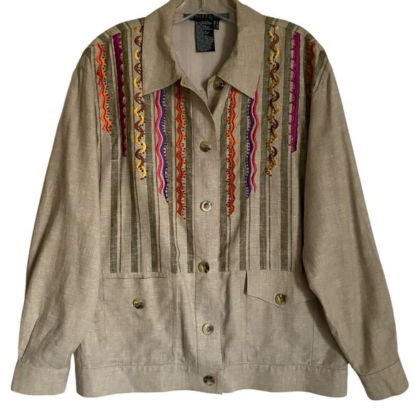 Vintage I.B.Diffusion Linen Jacket/ Maxi Skirt L Lagenlook Boho Artsy Prairie - Picture 5 of 16